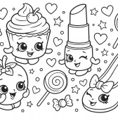 Shopkins Coloring Page – Cute Kawaii Friends Printable for Kids