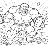 Hulk Coloring Page – Epic Smash Scene Printable for Kids
