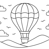 Hot Air Balloon for Preschool Coloring Page