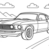 Mustang Classic Muscle Car Coloring Page for Kids