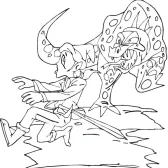 Fantasy Coloring Pages elf and dragon