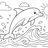 Jumping Dolphin Coloring Sheet – Marine Animal Activity Page